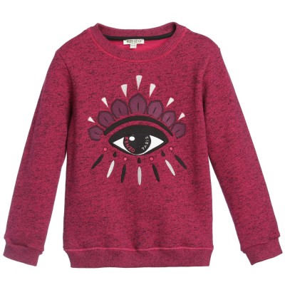 KENZO Girls Pink Marl Eye Sweatshirt