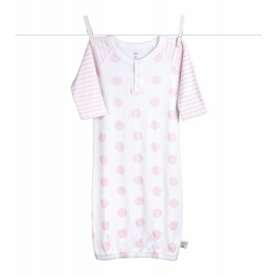 Little Giraffe Lollipop Henley Gown in Pink - 0 to 6 Months