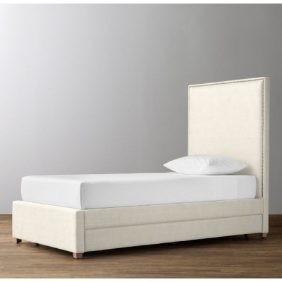 Sydney Upholstered Bed With Trundle- Perennials Textured Linen Weave