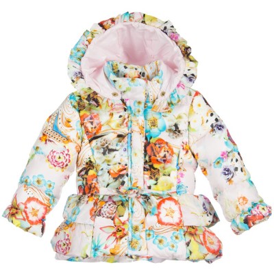 ROBERTO CAVALLI Baby Girls Down & Feather Padded Floral Jacket