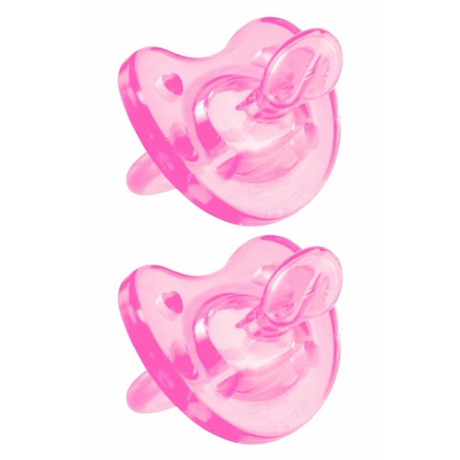 Chicco Soft Silicone Orthodontic Pacifiers - Pink- 12M+