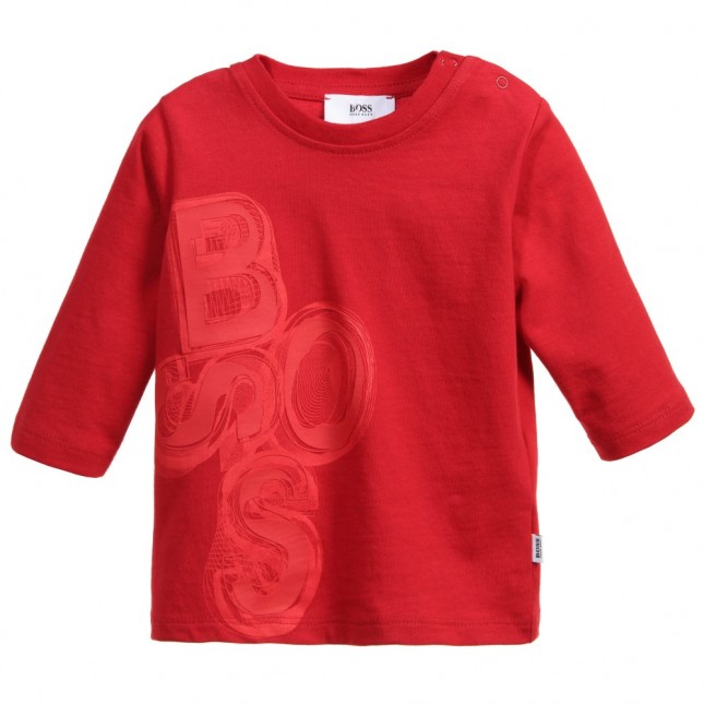 BOSS Baby Boys Red Side Logo Top