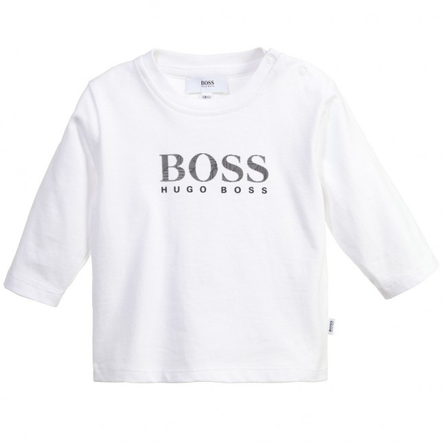 BOSS Baby Boy White Logo Top