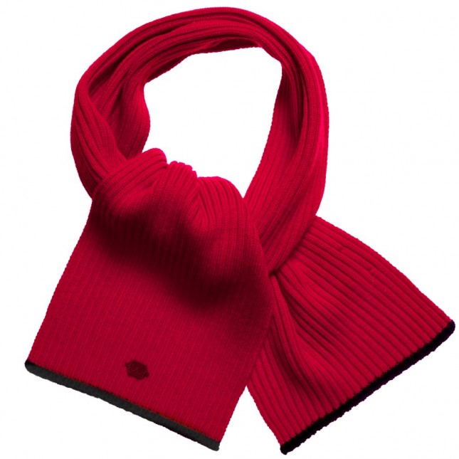 DOLCE & GABBANA Boys Red Ribbed Wool Knitted Scarf