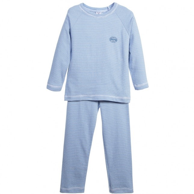 PETIT BATEAU Boys Blue 'Milleraies' Stripe Pyjamas
