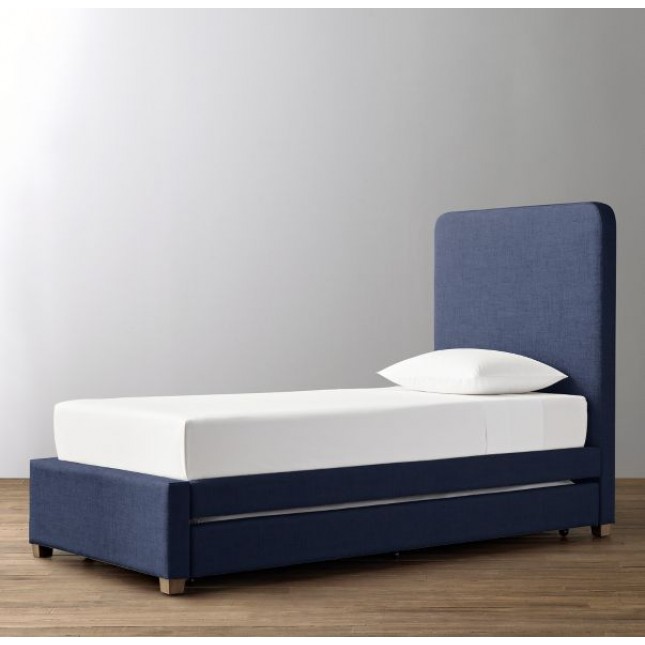 Parker Upholstered Bed With Trundle-Belgian Linen
