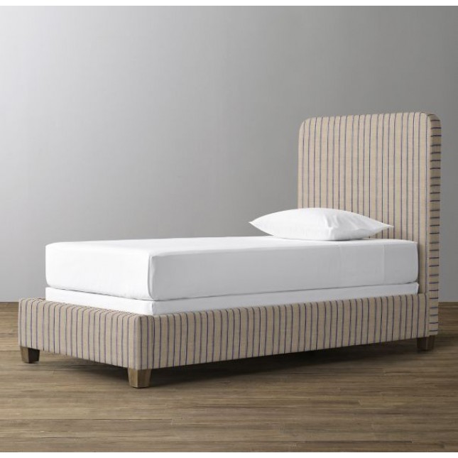RH-Parker Upholstered Bed-Perennials Linen Weave Stripe
