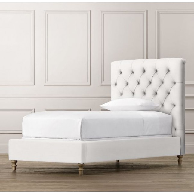 Chesterfield Upholstered Bed-Perennials Classic Linen Weave
