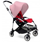 Bugaboo Bee3 Stroller, Silver - Red/Soft Pink