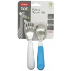 OXO Tot Fork & Spoon Set in Aqua