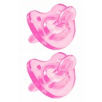 Chicco Soft Silicone Orthodontic Pacifiers - Pink - 0M+