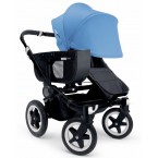 Bugaboo Donkey Mono Stroller, Extendable Canopy in All Black/Ice Blue 
