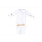 RB Royal Baby Organic Cotton Gloved Sleeve 2 in 1 Baby Gown Converter with Hat and Bib in gift box (Born to Be Wild)