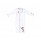RB Royal Baby Organic Cotton Gloved Sleeve 2 in 1 Baby Gown Converter (Born to Be Wild) White