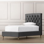 Chesterfield Upholstered Bed-Brushed Belgian Linen Cotton