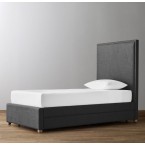 Sydney Upholstered Bed With Trundle- Perennials Textured Linen Solid
