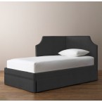Rylan Upholstered Corner Bed- Brushed Belgian Linen Cotton
