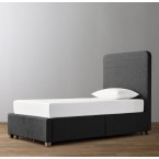 Parker Upholstered Storage Bed- Perennials Textured Linen Solid