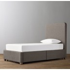 Parker Upholstered Storage Bed- Army Duck