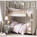 RH-Chesterfield Upholstered Bunk Bed-Brushed Belgian Linen Cotton