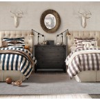 RH-Chesterfield Upholstered Headboard- Army Duck