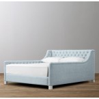 Devyn Tufted Upholstered bed  - Belgian Linen  -  Cloud