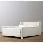 Devyn Tufted Upholstered bed  - Belgian Linen  -  Natural