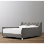 Devyn Tufted Upholstered bed  -  Army Duck  -  Fog