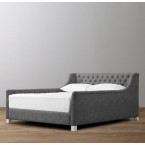 Devyn Tufted Upholstered bed  - Perennials Textured Linen Solid -  Charcoal