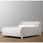 Devyn Tufted Upholstered bed  - Perennials Classic Linen Weave  -  Natural