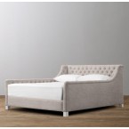 Devyn Tufted Upholstered bed  - Perennials Classic Linen Weave  -  Sand