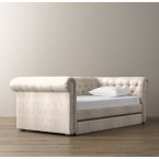 RH-Chesterfield  Velvet Daybed With Trundle