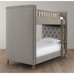 Chesterfield Upholstered Bunk Bed-Washed Belgian Linen