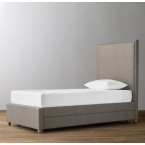 Sydney Upholstered Bed With Trundle-Washed Belgian Linen