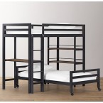 industrial loft twin study bunk with 1 desk-RH