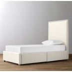 Sydney Upholstered Storage Bed-Brushed Belgian Linen Cotton