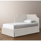 RH-Rylan Upholstered Corner Bed-Perennials Classic Linen Weave