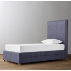 Sydney Upholstered Bed With Trundle- Perennials Textured Linen Solid-Full