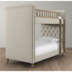 Chesterfield Upholstered Bunk Bed-  Perennials Textured Linen Weave