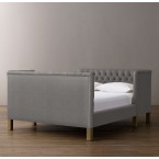 RH-Devyn Tufted tête-à-tête Upholstered Bed - Belgian Linen 