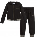 YOUNG VERSACE Girls Black & Gold Hooded Tracksuit