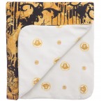 YOUNG VERSACE Gold & Black 'Fashionista' Baby Blanket (72cm)