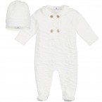YOUNG VERSACE Ivory Babygrow & Hat Gift Set