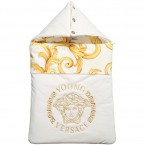 YOUNG VERSACE Ivory & Gold 'Baroque Medusa' Baby Nest (68cm)