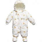 YOUNG VERSACE Ivory & Gold 'Medusa' Down Padded Baby Snowsuit
