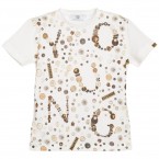 YOUNG VERSACE Boys Ivory Logo & Button Print T-Shirt