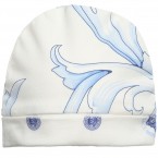 YOUNG VERSACE White  Baroque Print Baby Hat