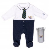 RB Royal Baby Organic Cotton Gloved Sleeve Footed Overall Footie in Gift Box (Little Man)