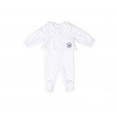 RB Royal Baby Organic Cotton Sleeve Footed Overall, Footie (Forever Me) White
