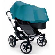 Bugaboo Donkey Duo Stroller, Extendable Canopy in Black/Petrol Blue 